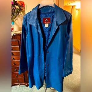 Genuine Leather Blue Jacket
